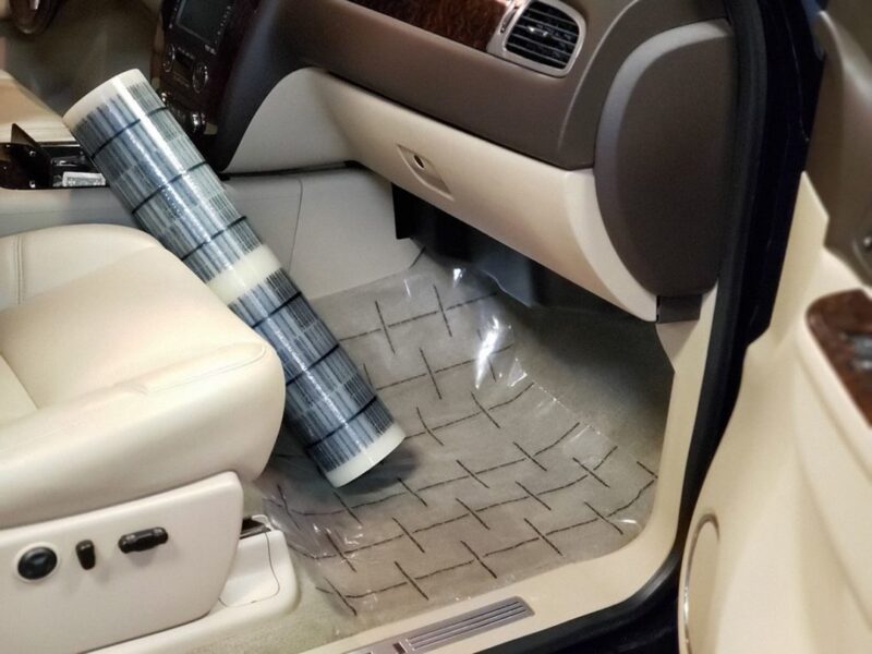 Heavy Duty Car Carpet Protector Film , Sticky Back Plastic Carpet Protector Film