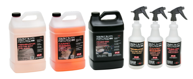 P&S Double Black Carpet and Upholstery Gallons & 3 Bottles with Sprayers Kit